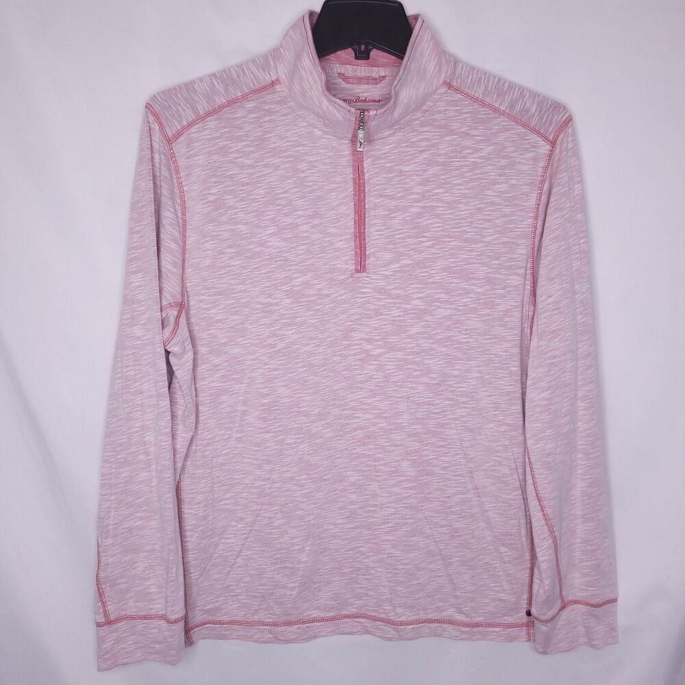 Tommy Bahama 1/4 Zip Pullover Mens Medium Red Sail Rialto Beach Islandzone